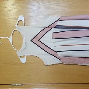 Mid Length Satin Color Block Dress